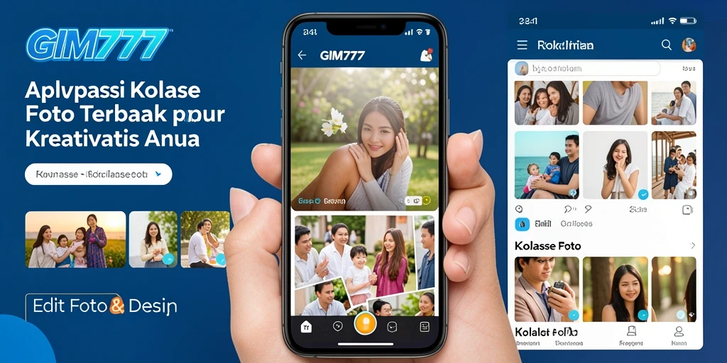 Antarmuka GIM777 yang user-friendly untuk kolase foto.