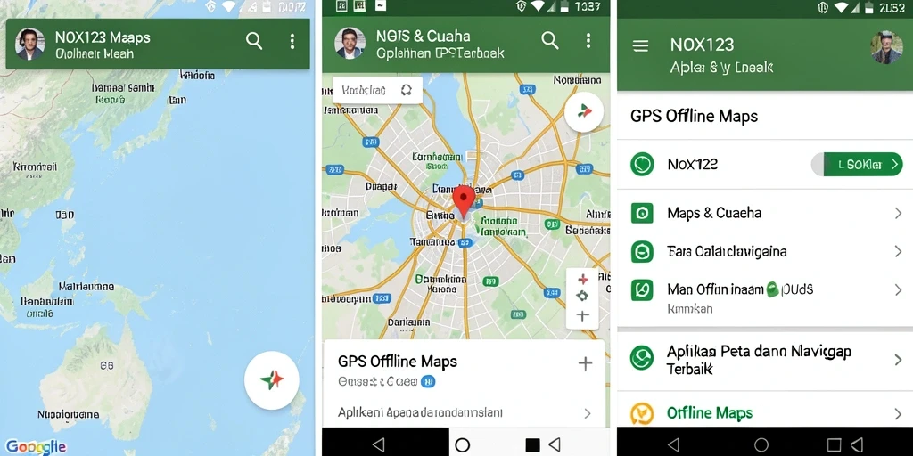 Tampilan antarmuka pengguna NOX123 yang memudahkan navigasi GPS offline.