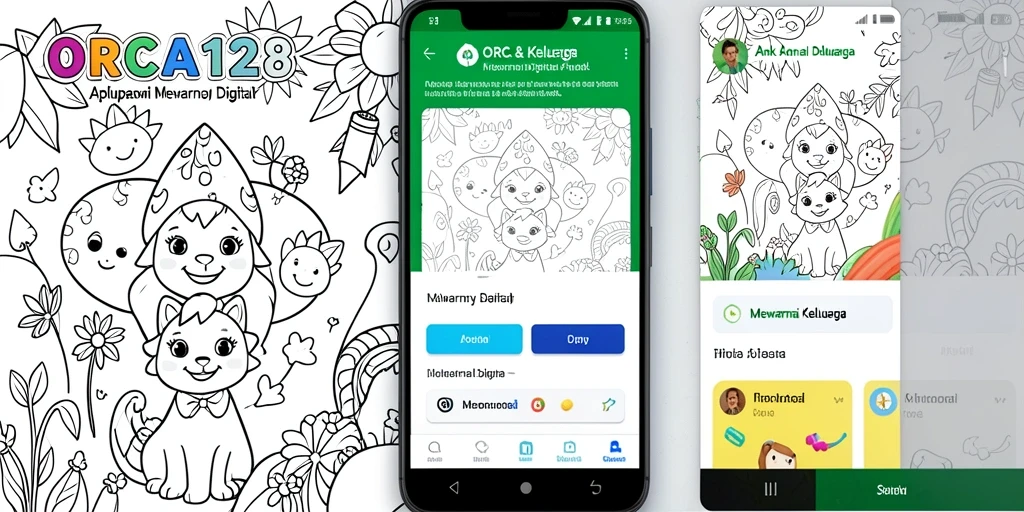 Antarmuka aplikasi Mewarnai Digital yang menyenangkan dan interaktif.