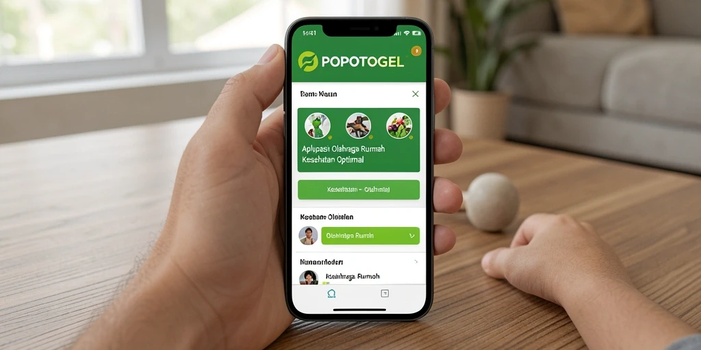 Antarmuka aplikasi POPOTOGEL yang intuitif untuk Olahraga Rumah.