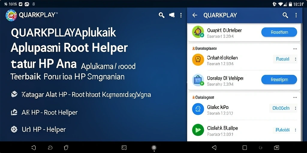 Tampilan antarmuka utama aplikasi QUARKPLAY untuk Root Helper.