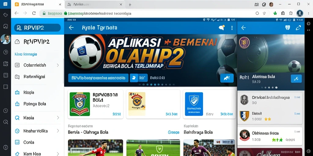 Antarmuka RPVIP2 yang menarik untuk berita olahraga bola.
