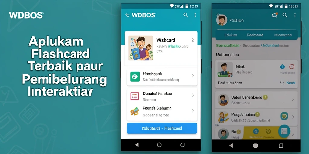 Tampilan antarmuka WDBOS yang intuitif dengan berbagai fungsi Flashcard.